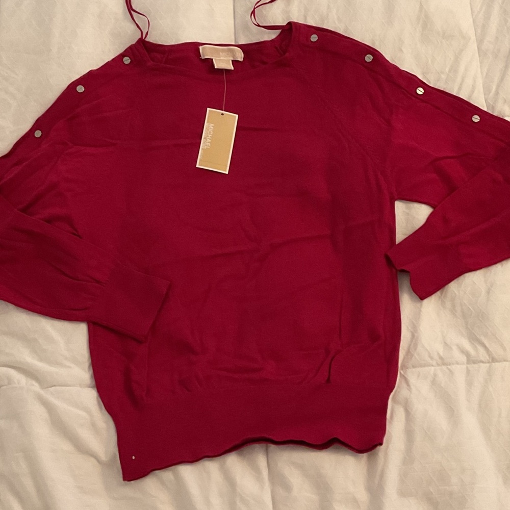 MICHAEL Michael Kors Bold Red Crew Neck Sweater